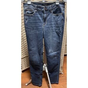 Judy Blue Los Angeles Dark Wash Distressed Skinny Jeans‎ High Rise Size 11
